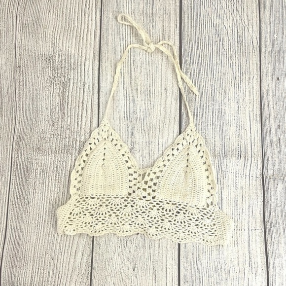 None Other - Cream Crochet Bralette No Size Excellent Condition